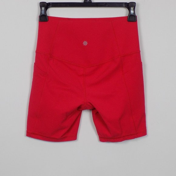 Athleta Salutation Stash 5 Short 7/8 Elation Tight Small Red - Picture 2 of 4
